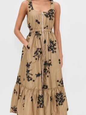 Cinq a Sept Wildflower Whimsy Vernetta Dress in Sandstone size 2 (Sold out/NWT)